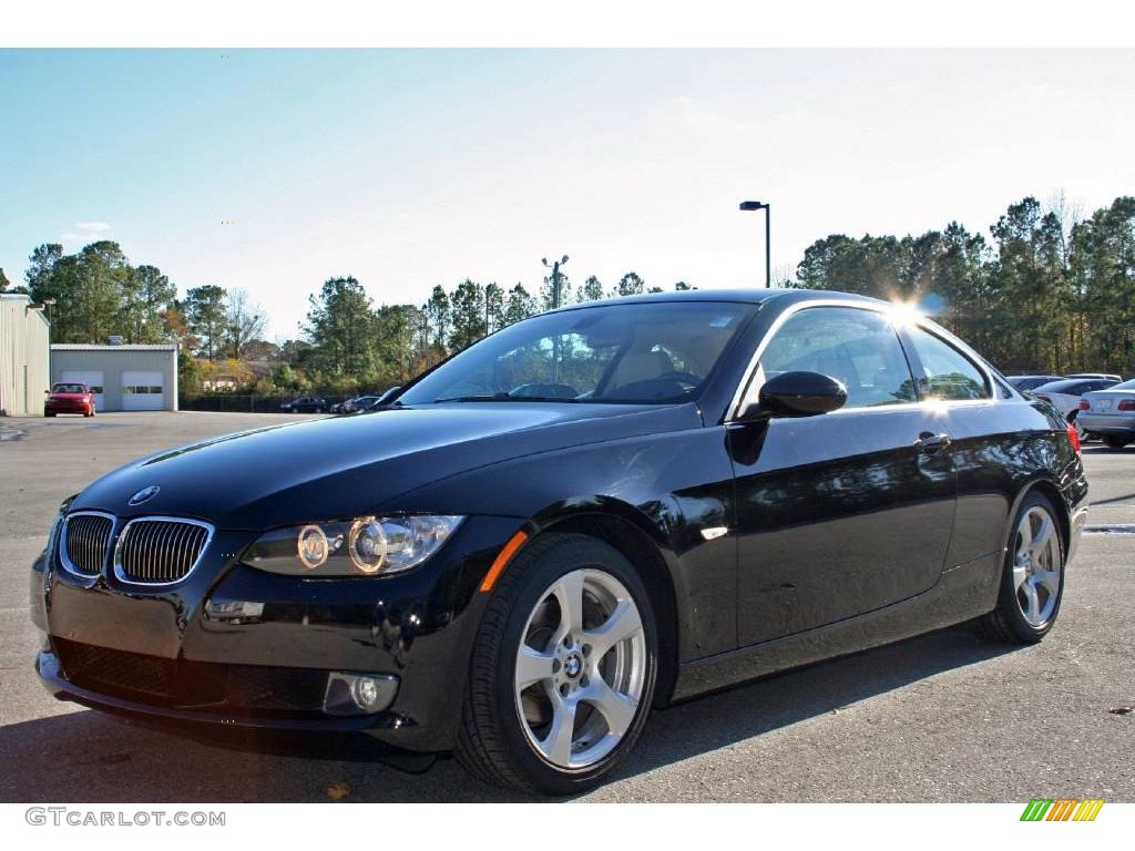 2007 3 Series 328i Coupe - Jet Black / Beige photo #3