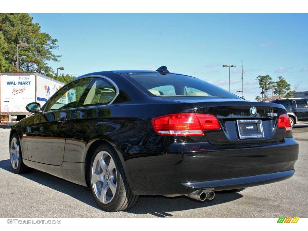 2007 3 Series 328i Coupe - Jet Black / Beige photo #5