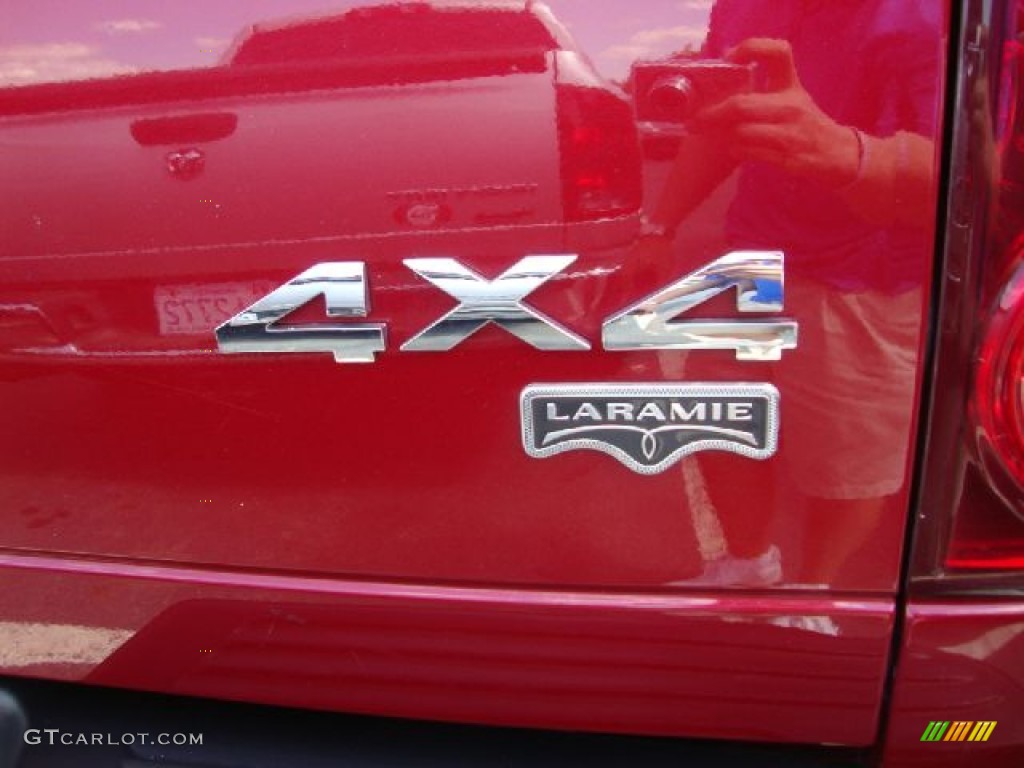 2007 Ram 3500 Laramie Quad Cab 4x4 Dually - Inferno Red Crystal Pearl / Medium Slate Gray photo #32