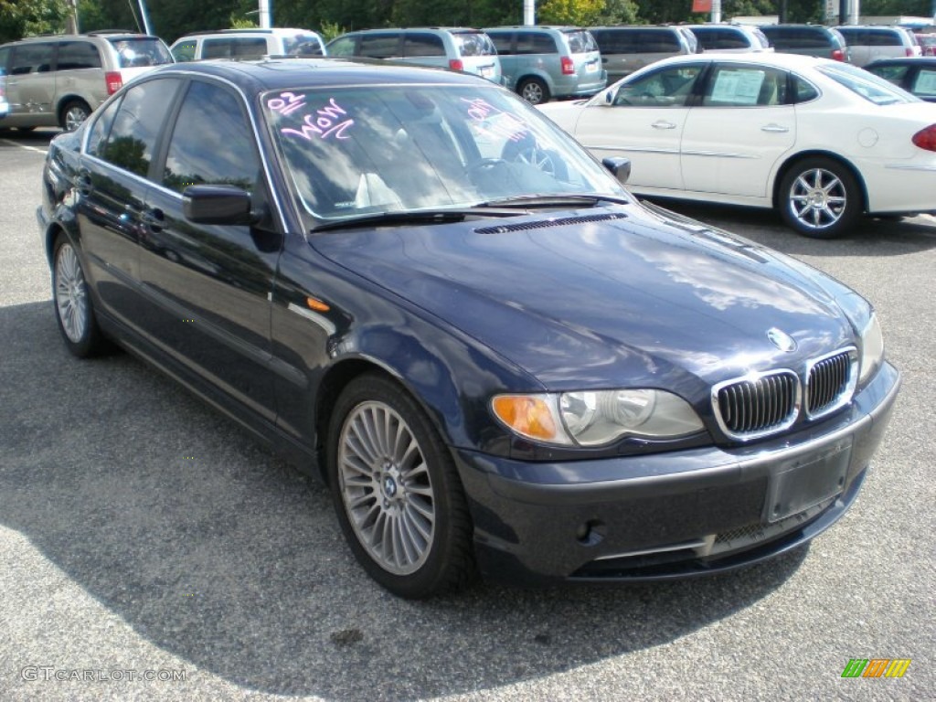 2002 3 Series 330i Sedan - Orient Blue Metallic / Grey photo #3