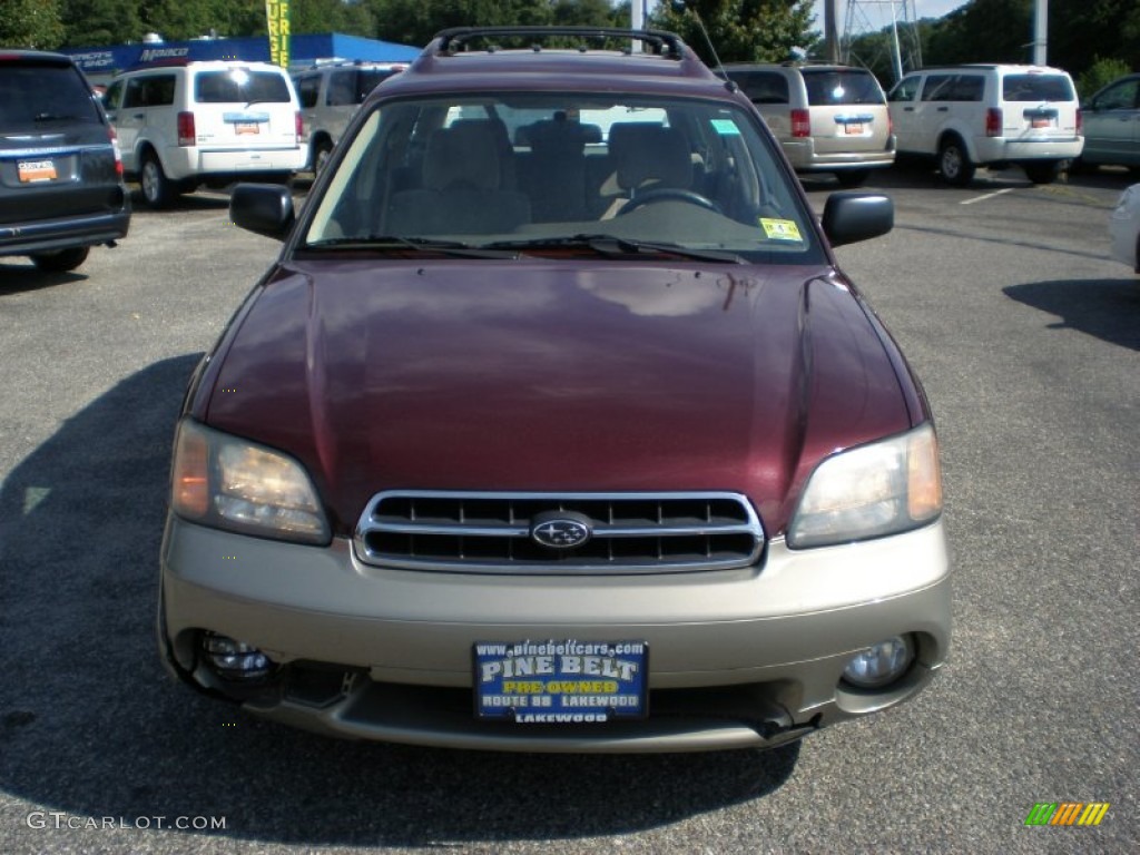 2001 Outback Wagon - Winestone Red Pearl / Beige photo #2