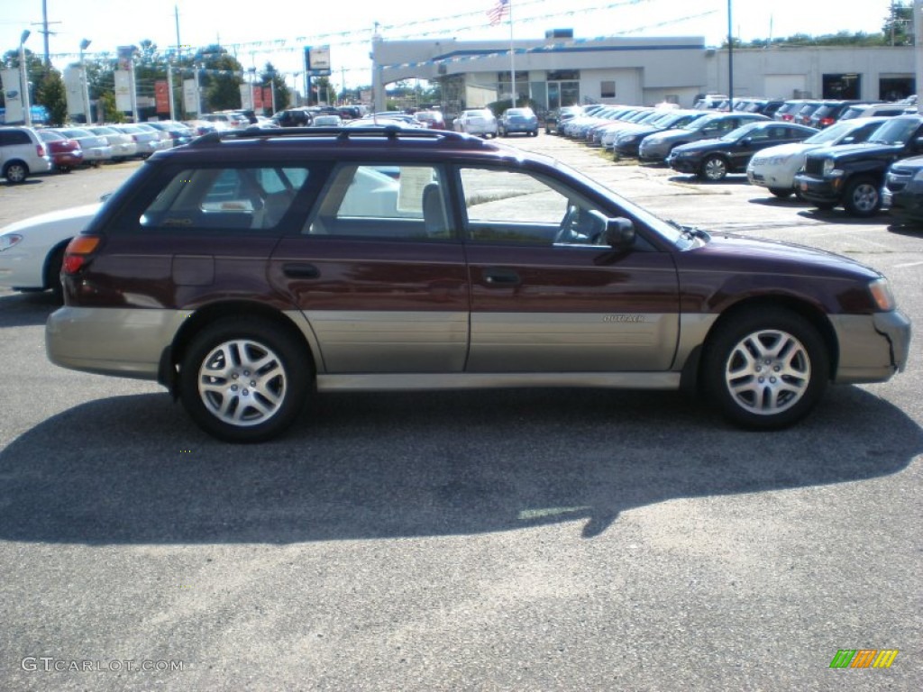 2001 Outback Wagon - Winestone Red Pearl / Beige photo #4