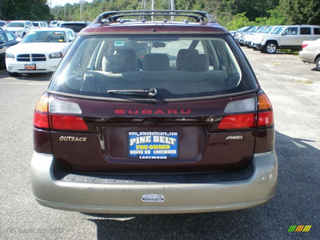 2001 Outback Wagon - Winestone Red Pearl / Beige photo #6