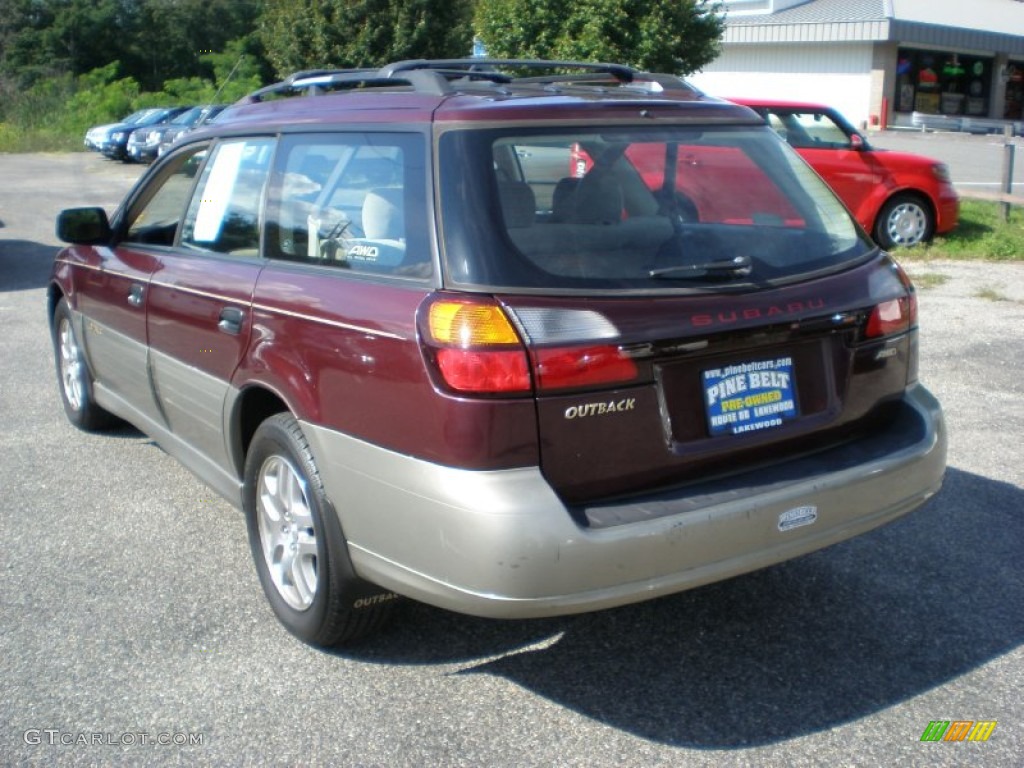 2001 Outback Wagon - Winestone Red Pearl / Beige photo #7