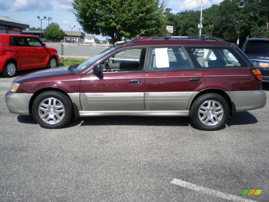 2001 Outback Wagon - Winestone Red Pearl / Beige photo #8