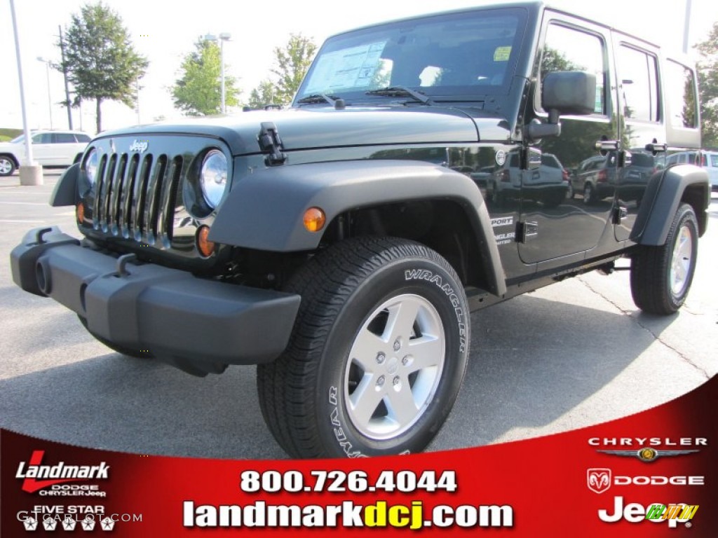 2011 Wrangler Unlimited Sport 4x4 - Natural Green Pearl / Black photo #1