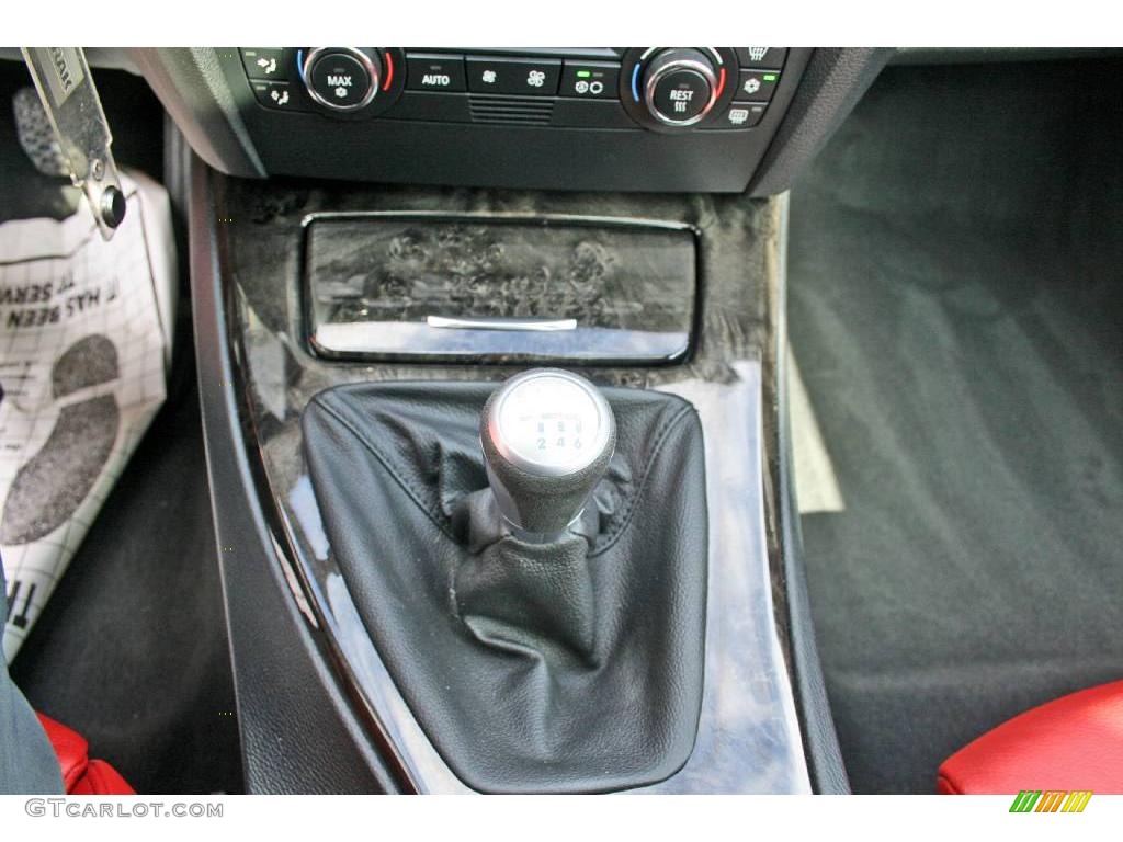 2007 3 Series 335i Coupe - Space Gray Metallic / Coral Red/Black photo #27