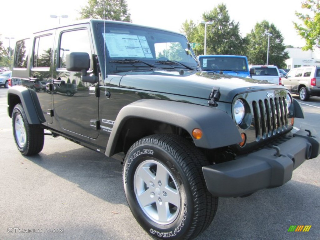 2011 Wrangler Unlimited Sport 4x4 - Natural Green Pearl / Black photo #4