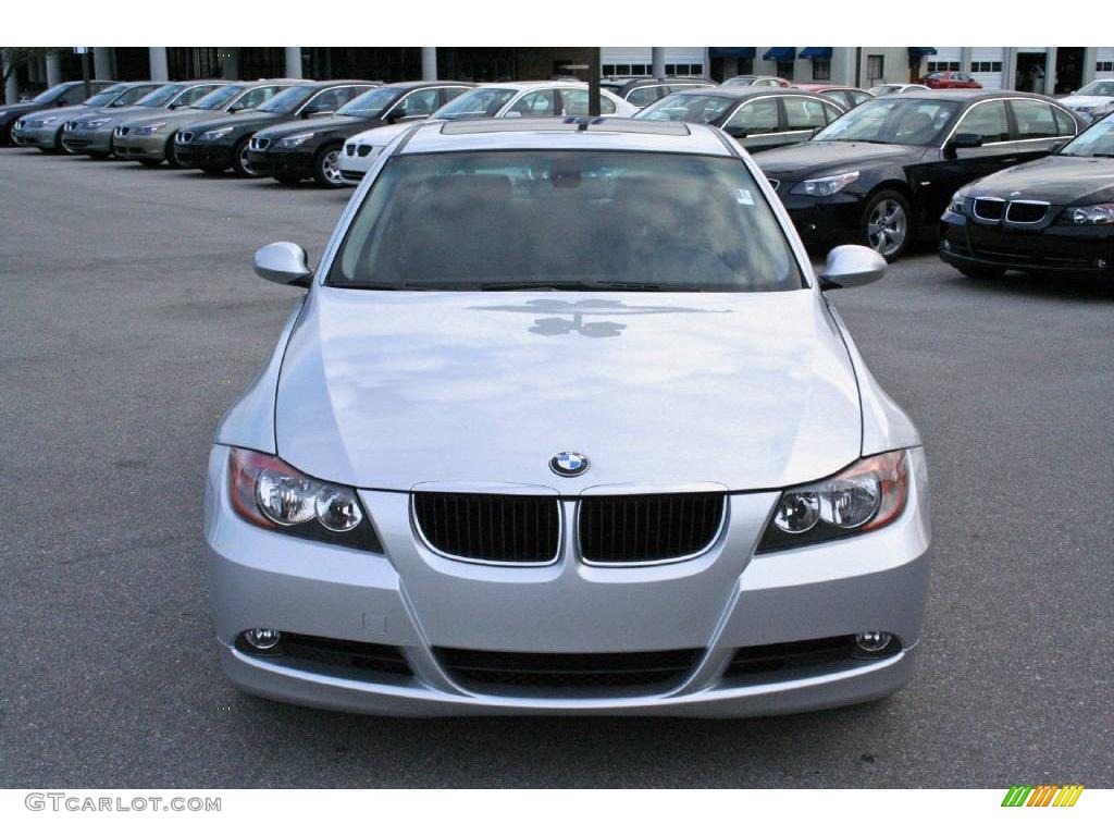 2007 3 Series 328i Sedan - Titanium Silver Metallic / Black photo #2