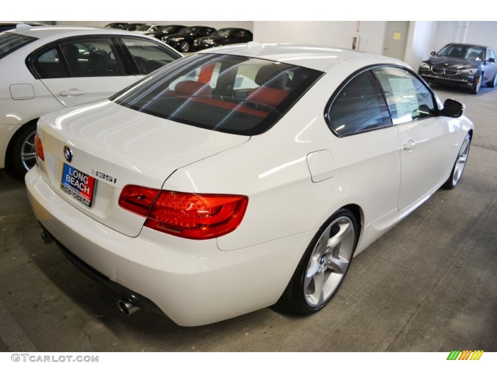 2011 3 Series 335i Coupe - Alpine White / Coral Red/Black Dakota Leather photo #4