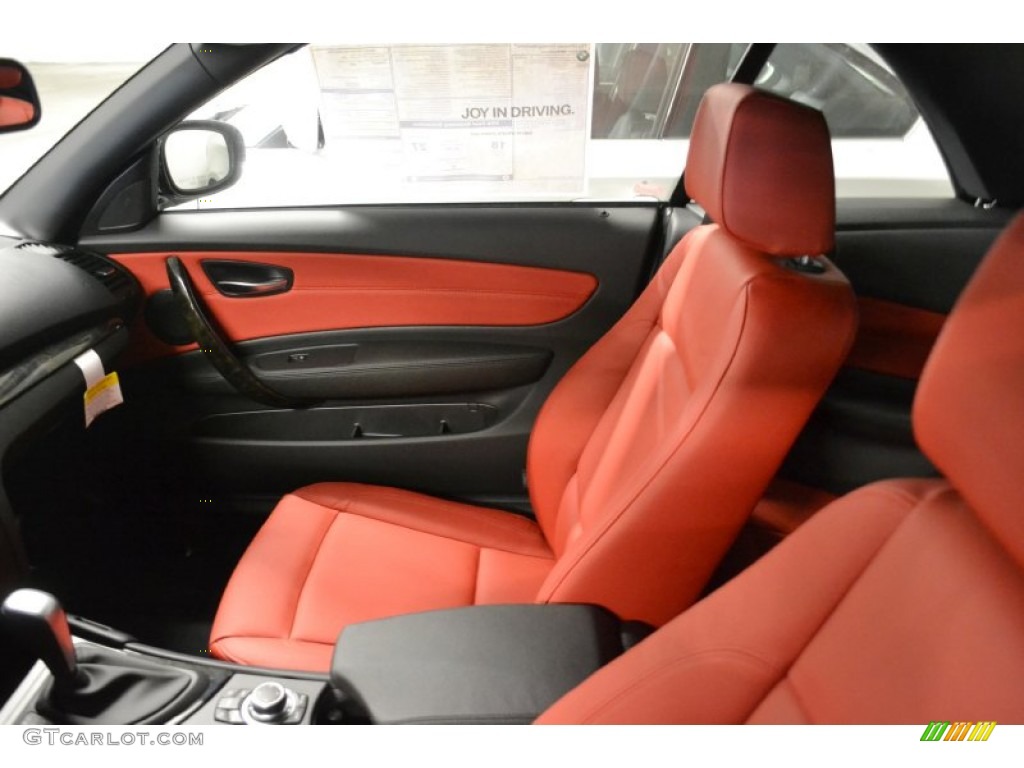 2012 1 Series 128i Convertible - Jet Black / Coral Red photo #5