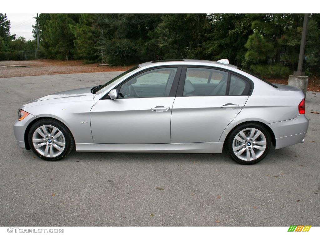 2007 3 Series 328i Sedan - Titanium Silver Metallic / Grey photo #2