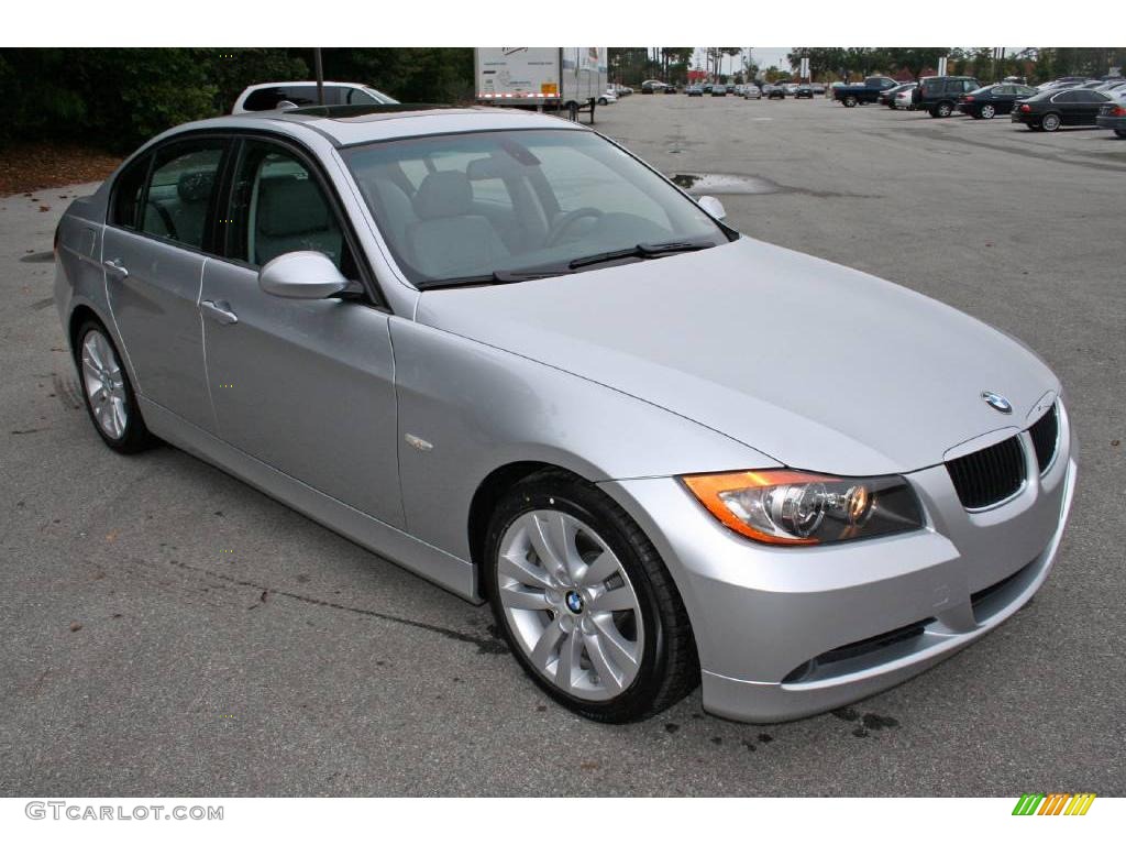 2007 3 Series 328i Sedan - Titanium Silver Metallic / Grey photo #7