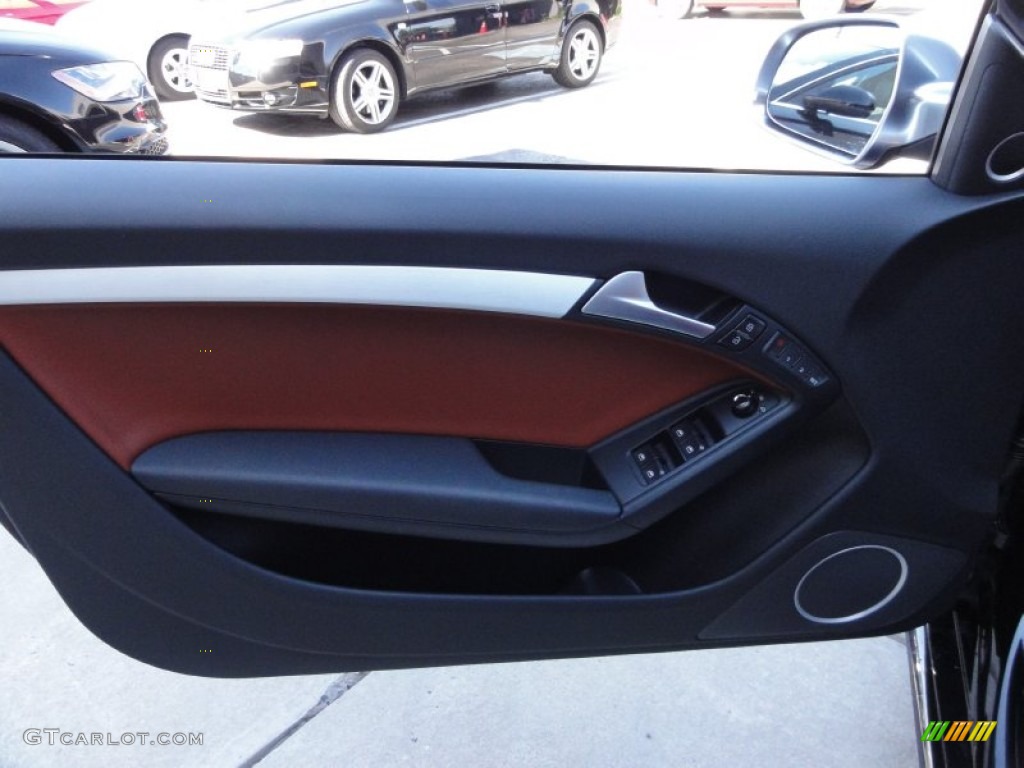 2010 Audi S5 3.0 TFSI quattro Cabriolet Tuscan Brown Silk Nappa Leather Door Panel Photo #53345809