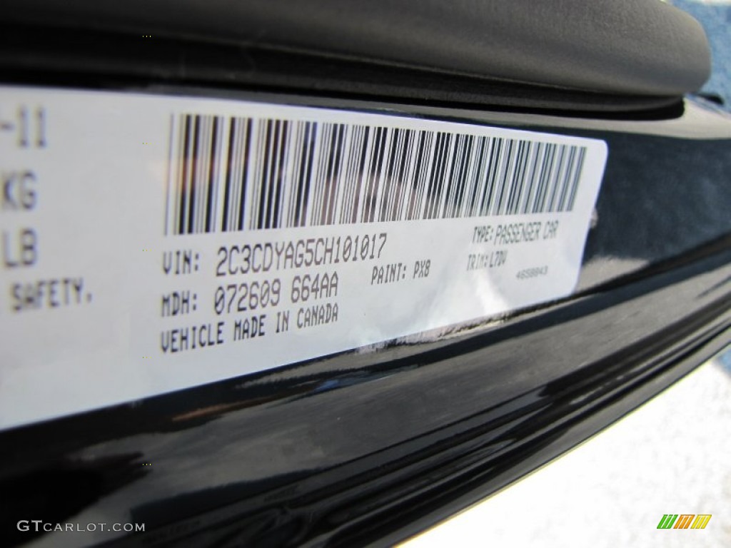 2012 Challenger Color Code PX8 for Pitch Black Photo #53346334