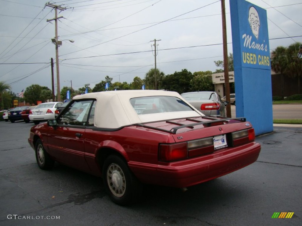 1993 Mustang LX Convertible - Electric Red Metallic / Red photo #6
