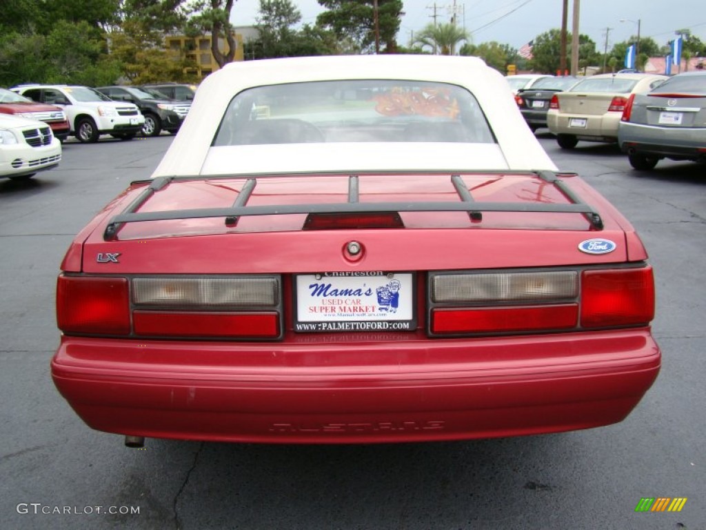 1993 Mustang LX Convertible - Electric Red Metallic / Red photo #7