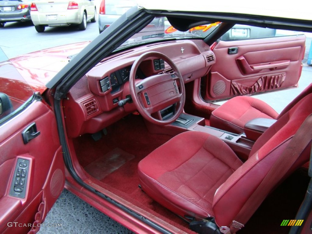 Red Interior 1993 Ford Mustang Lx Convertible Photo