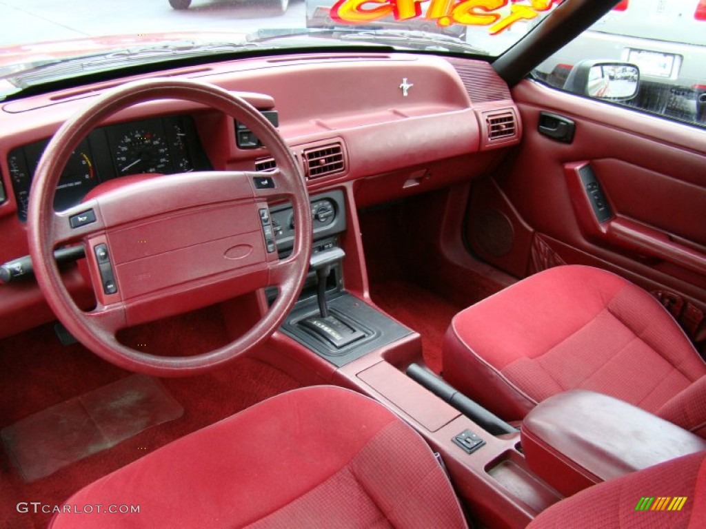 1993 Mustang LX Convertible - Electric Red Metallic / Red photo #14
