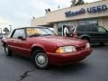 1993 Electric Red Metallic Ford Mustang LX Convertible  photo #23