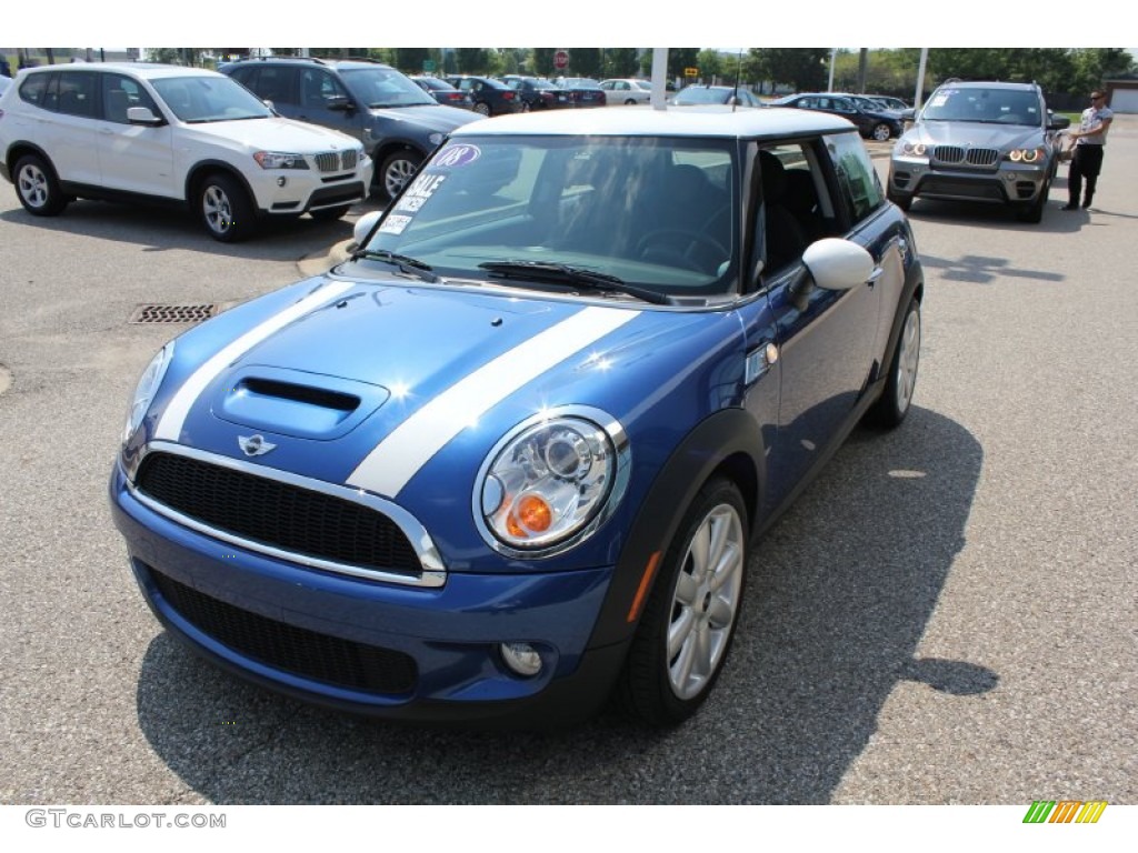 2008 Cooper S Hardtop - Lightning Blue Metallic / Punch Carbon Black photo #1