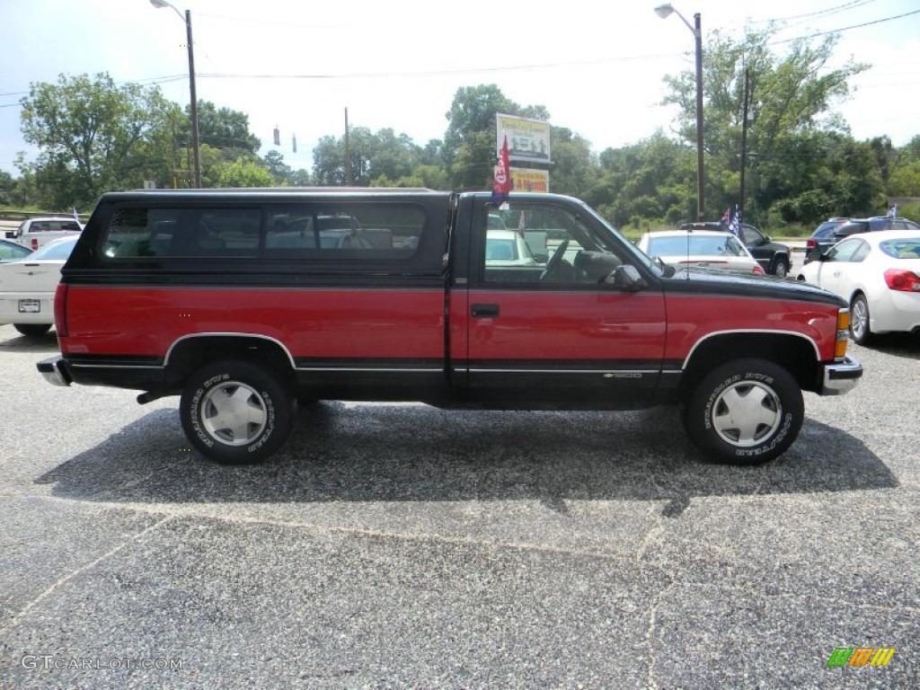 1995 C/K K1500 Regular Cab 4x4 - Black / Burgundy photo #4