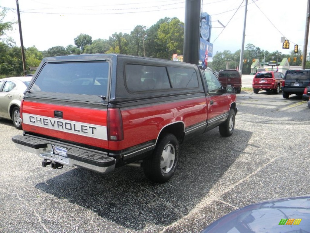 1995 C/K K1500 Regular Cab 4x4 - Black / Burgundy photo #5
