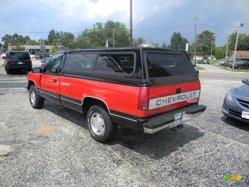 1995 C/K K1500 Regular Cab 4x4 - Black / Burgundy photo #8