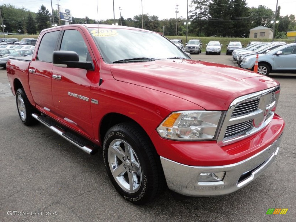 2011 Ram 1500 Big Horn Crew Cab 4x4 - Flame Red / Dark Slate Gray/Medium Graystone photo #6