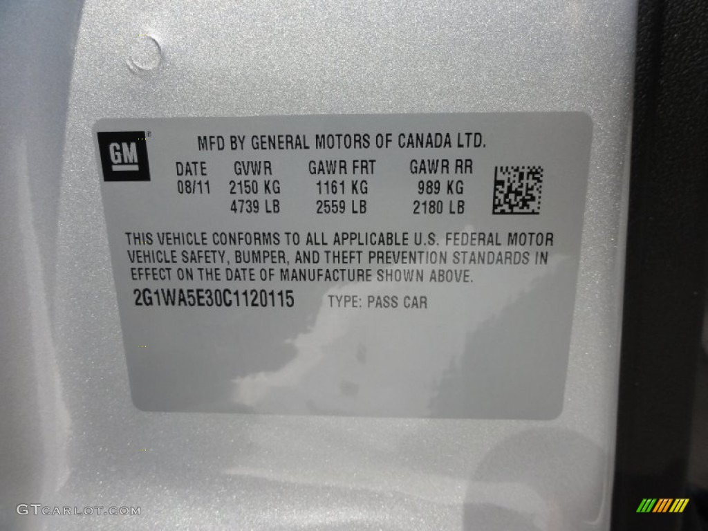 2012 Chevrolet Impala LS Info Tag Photos