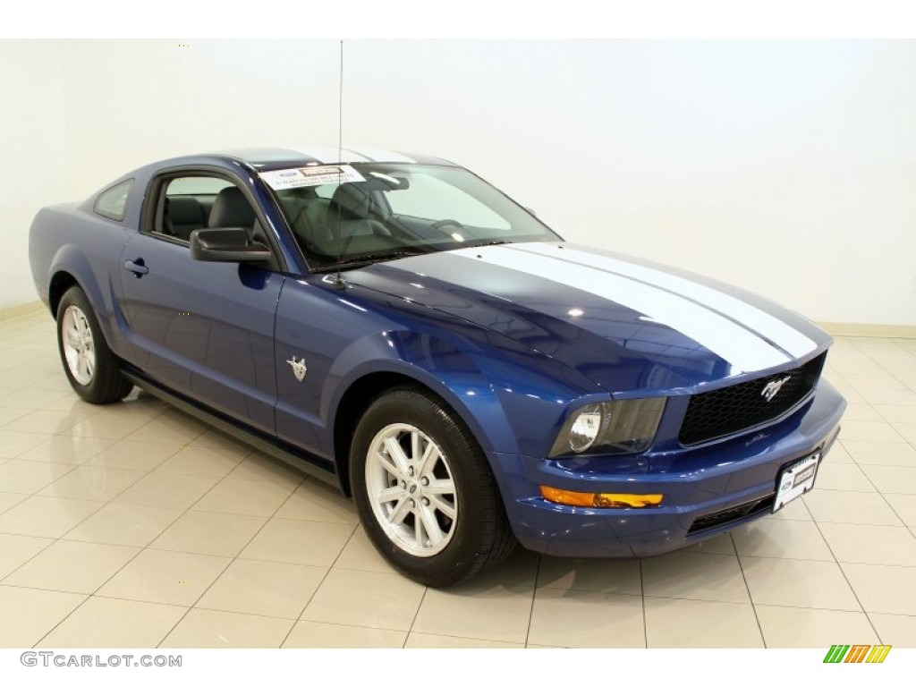 2009 Mustang V6 Coupe - Vista Blue Metallic / Light Graphite photo #1