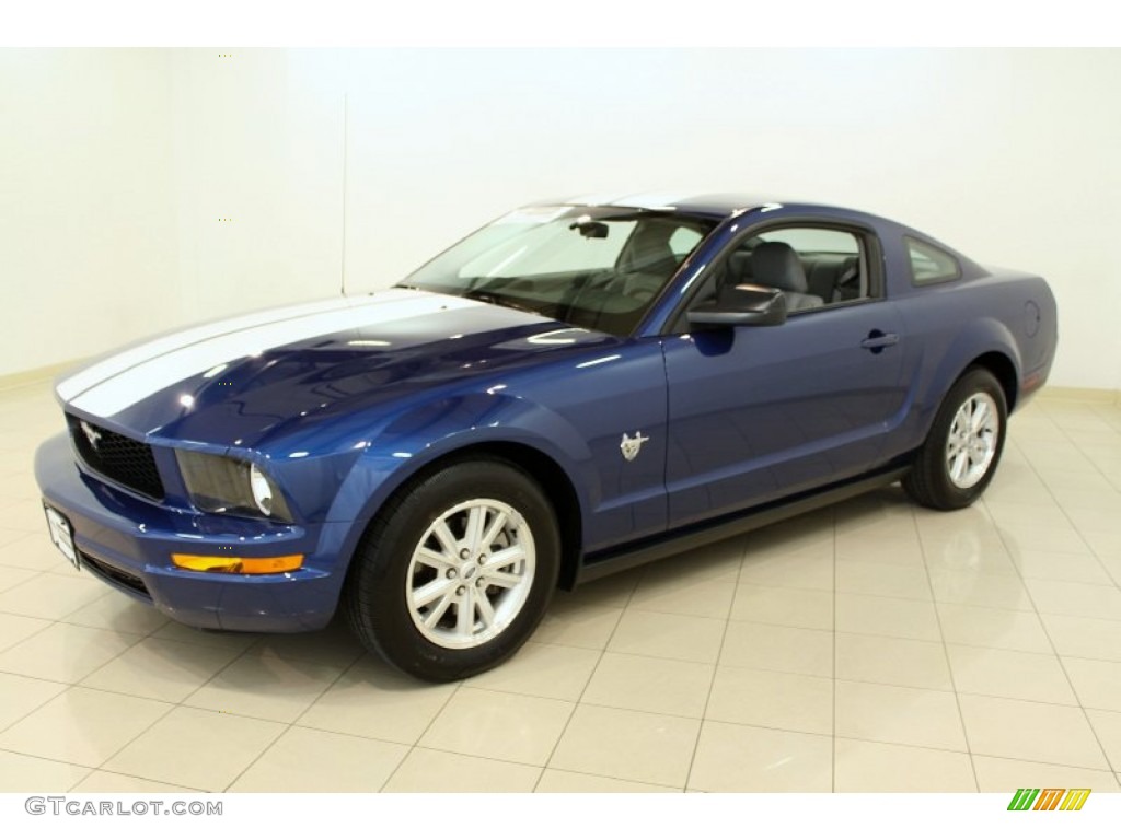 2009 Mustang V6 Coupe - Vista Blue Metallic / Light Graphite photo #3