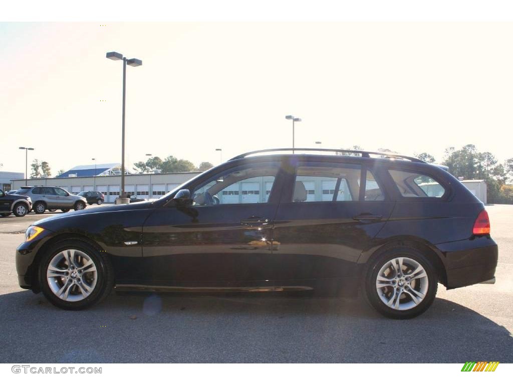 2008 3 Series 328i Wagon - Jet Black / Beige photo #4