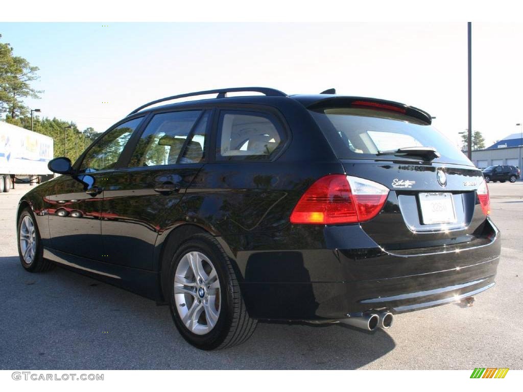 2008 3 Series 328i Wagon - Jet Black / Beige photo #5