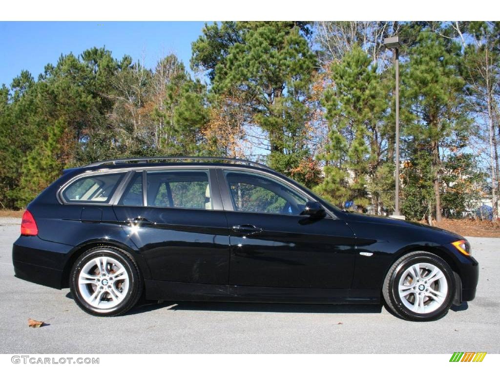 2008 3 Series 328i Wagon - Jet Black / Beige photo #8