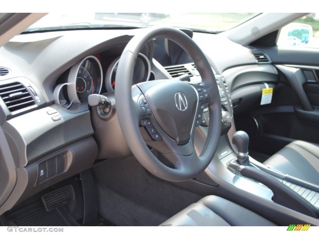 2012 Acura TL 3.5 Technology Ebony Steering Wheel Photo #53357854
