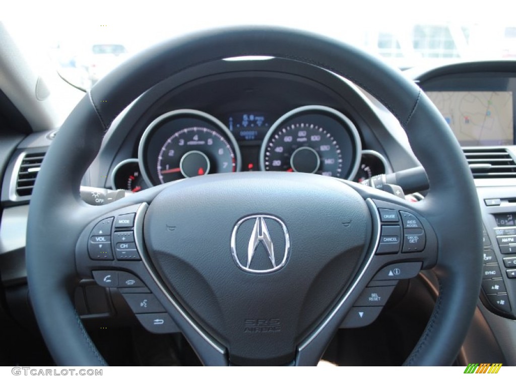 2012 Acura TL 3.5 Technology Ebony Steering Wheel Photo #53357881