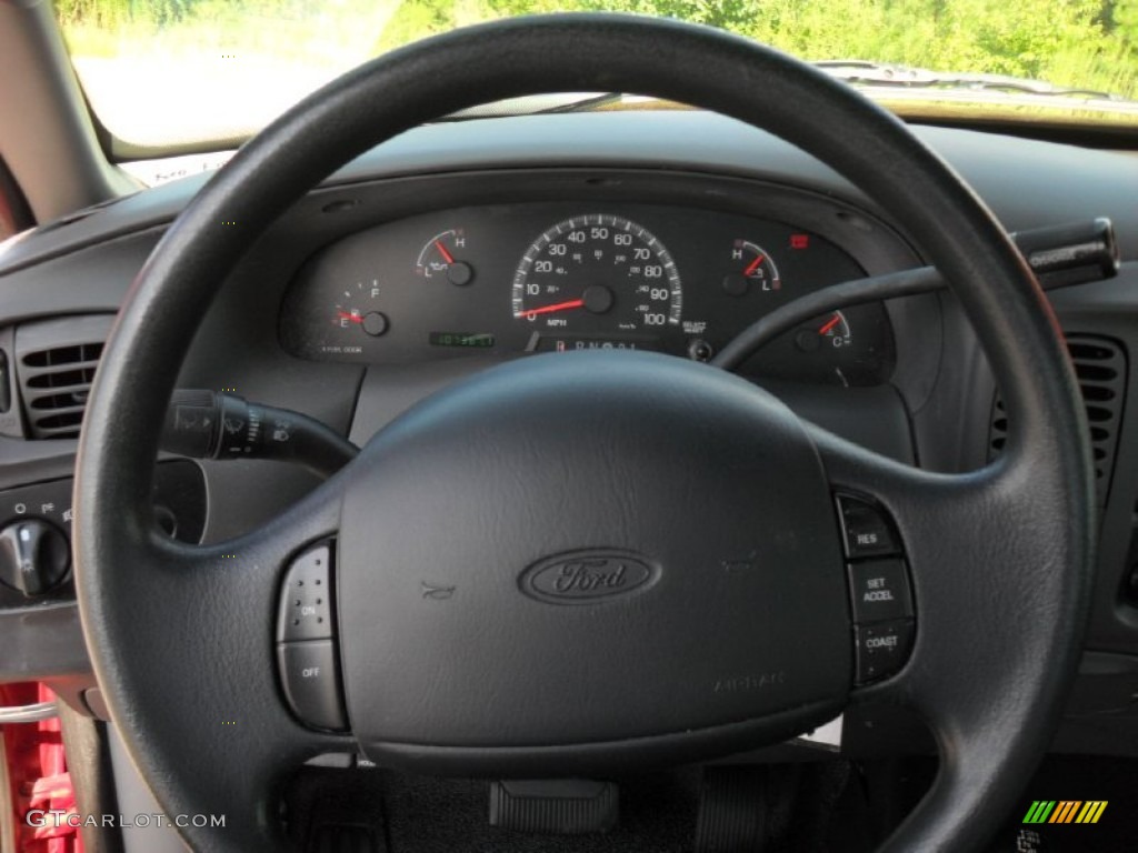 2001 Ford F150 XL Regular Cab 4x4 Medium Graphite Steering Wheel Photo #53359246