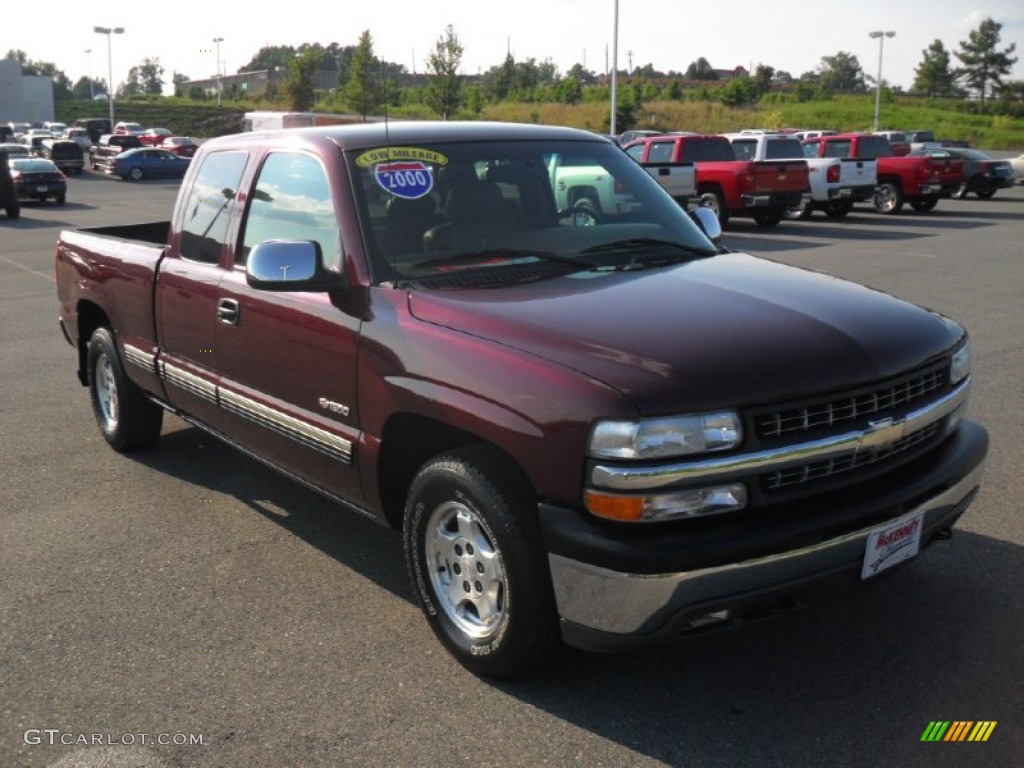 2000 Silverado 1500 LT Extended Cab - Dark Carmine Red Metallic / Medium Oak photo #5