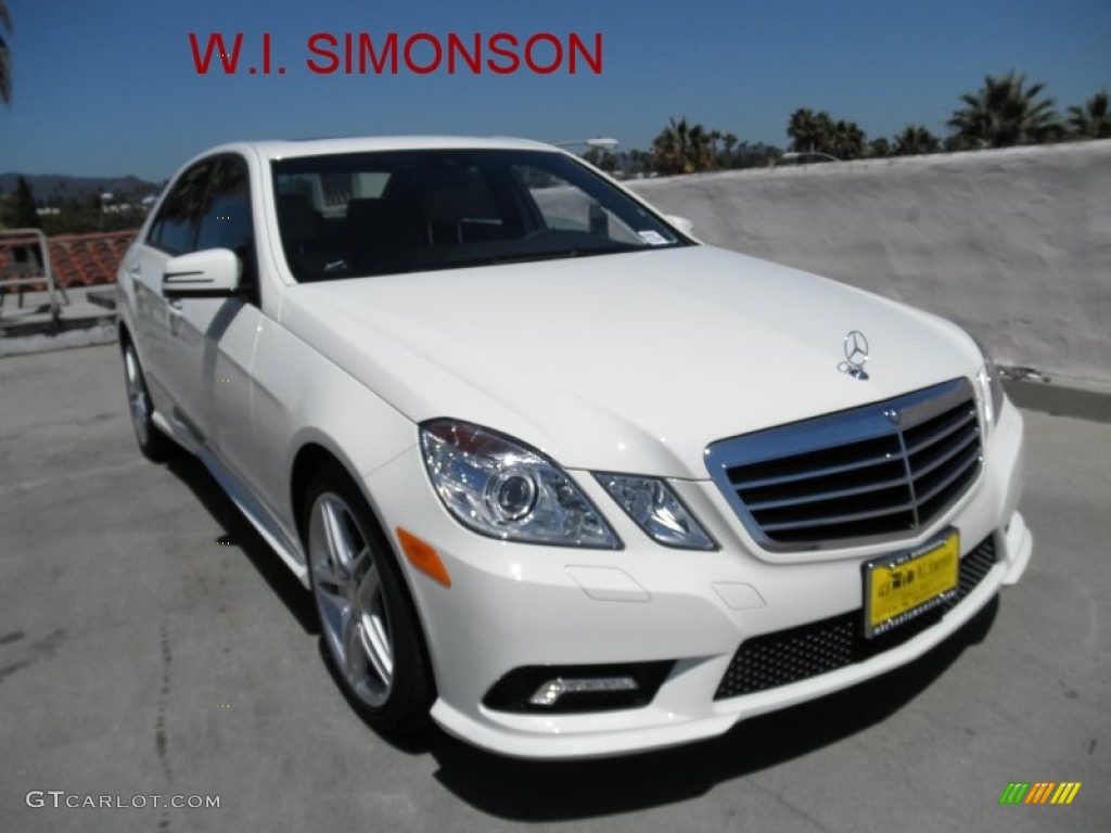 2011 E 350 Sedan - Arctic White / Almond/Black photo #1