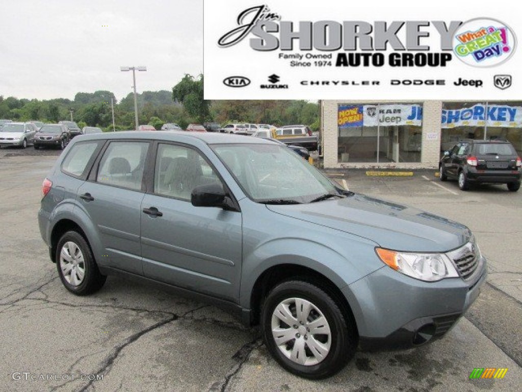 2009 Forester 2.5 X - Sage Green Metallic / Platinum photo #1