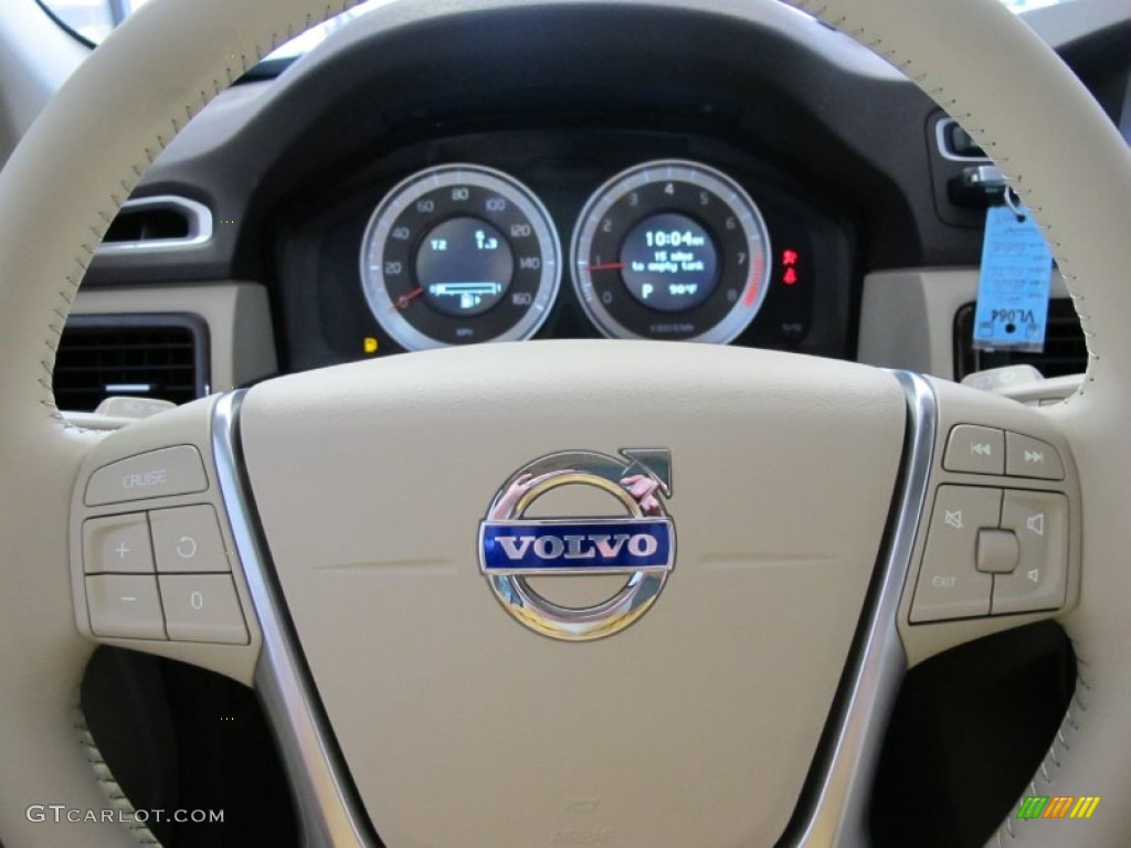 2012 Volvo XC70 3.2 AWD Sandstone Beige Steering Wheel Photo #53367281