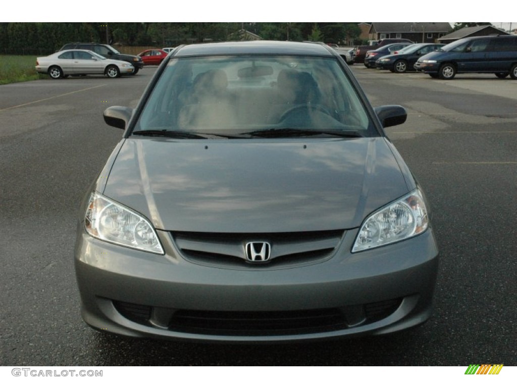 2004 Civic LX Sedan - Magnesium Metallic / Gray photo #2