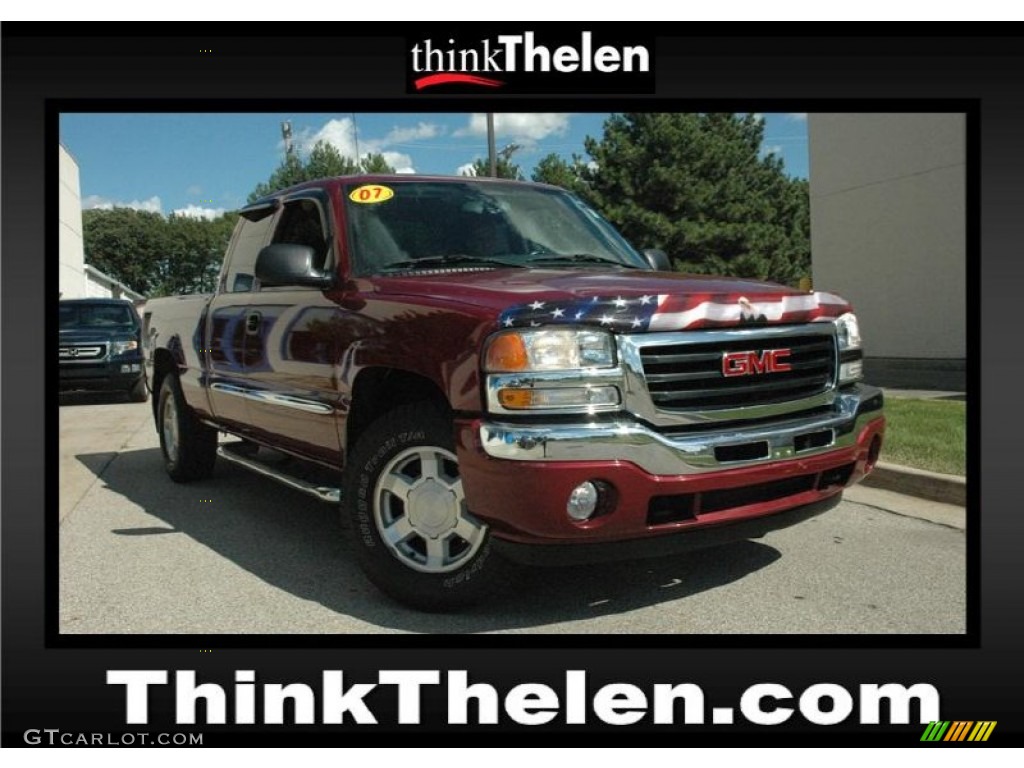 2007 Sierra 1500 Classic SLE Extended Cab 4x4 - Sport Dark Red Metallic / Dark Pewter photo #1