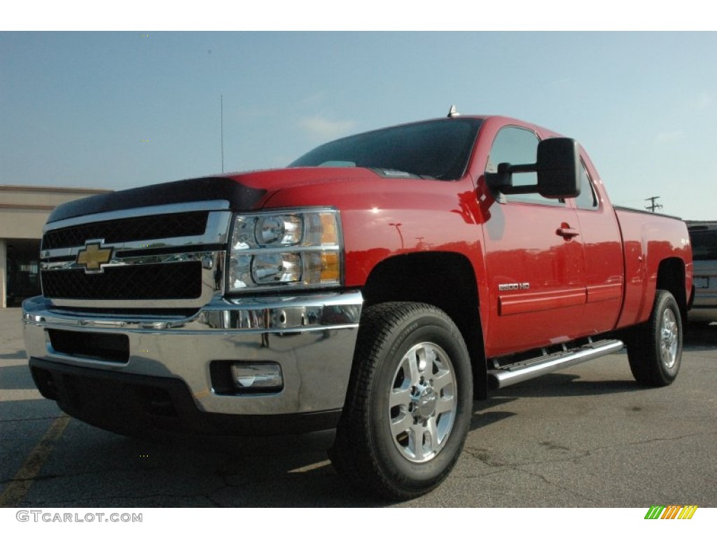 Victory Red 2011 Chevrolet Silverado 2500HD LTZ Extended Cab 4x4 Exterior Photo #53375762