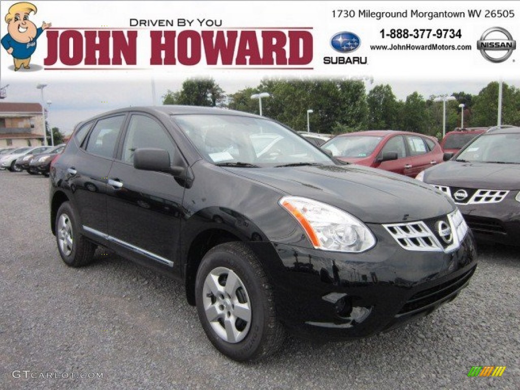2011 Rogue S AWD - Wicked Black / Black photo #1