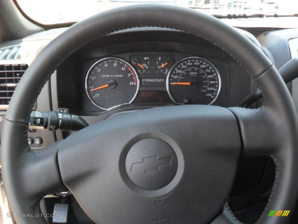 2012 Chevrolet Colorado LT Extended Cab Ebony Steering Wheel Photo #53380574