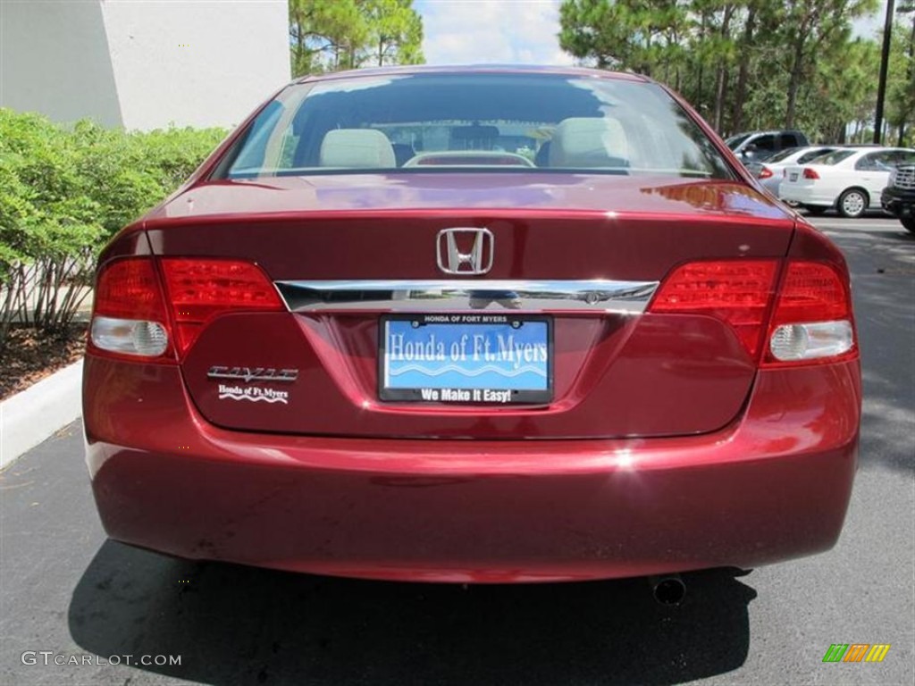 2011 Civic LX Sedan - Tango Red Pearl / Beige photo #4