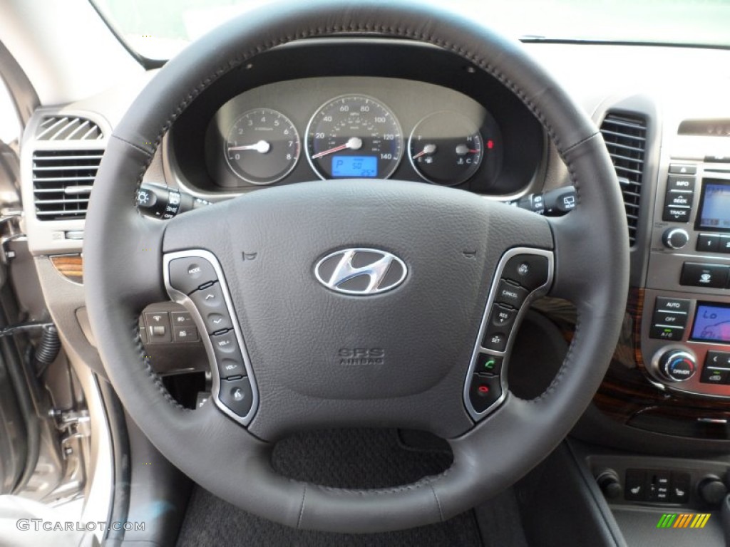 2012 Hyundai Santa Fe Limited V6 Beige Steering Wheel Photo #53382158