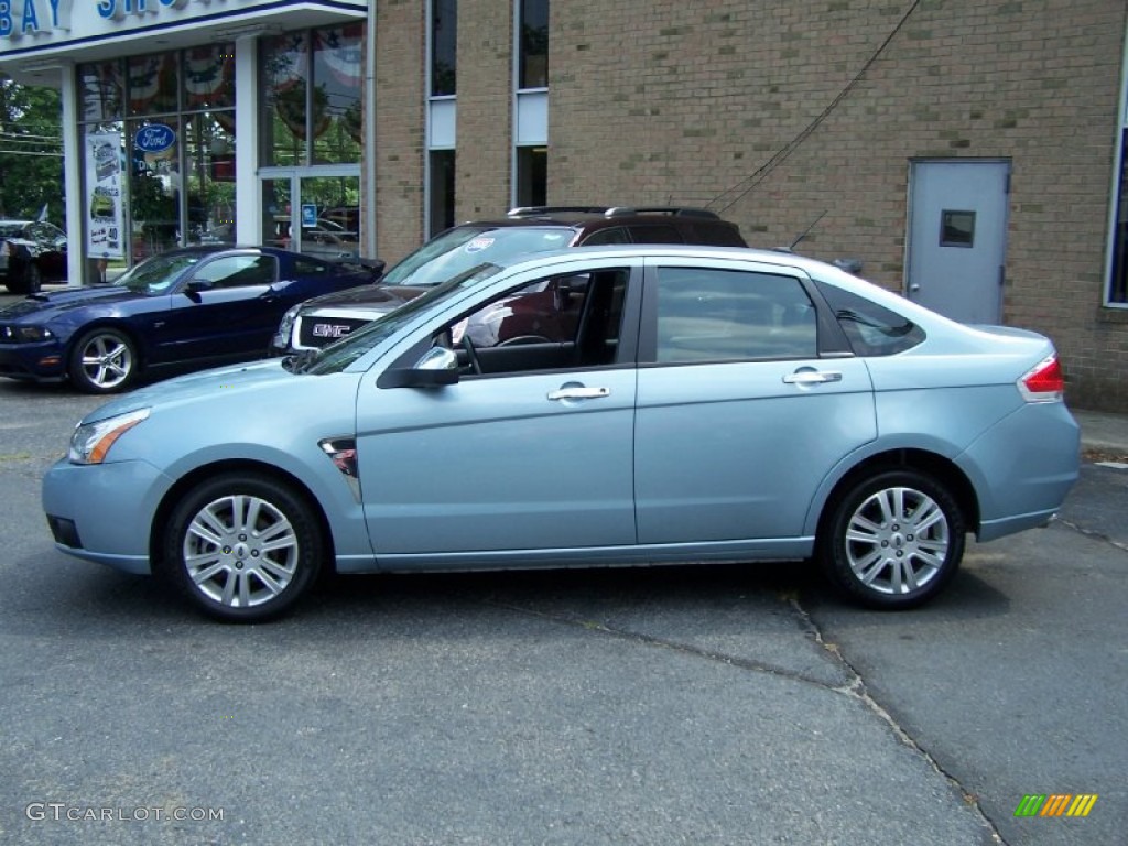 2009 Focus SEL Sedan - Light Ice Blue Metallic / Charcoal Black photo #3